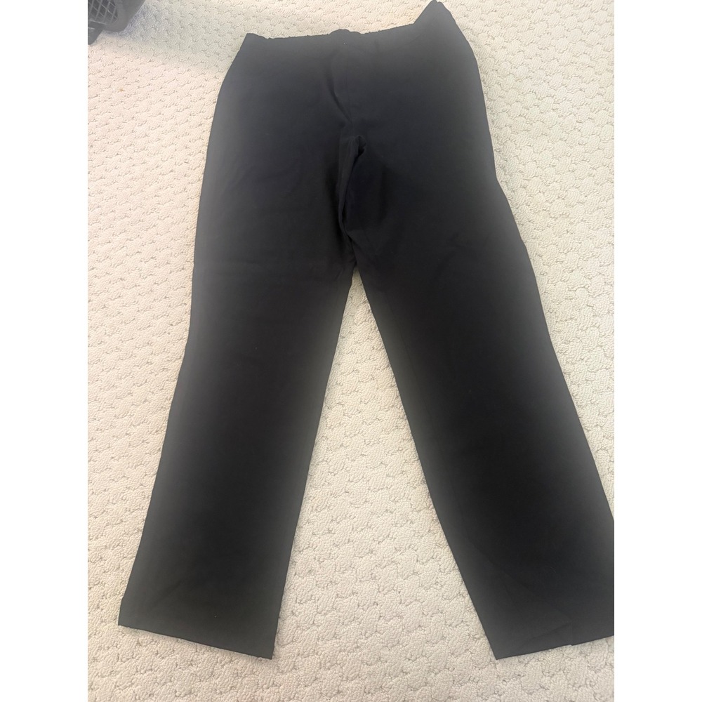 Isaac Mizrahi Live! Womens Black Straight Leg Pull On Stretch Pants Size 16
